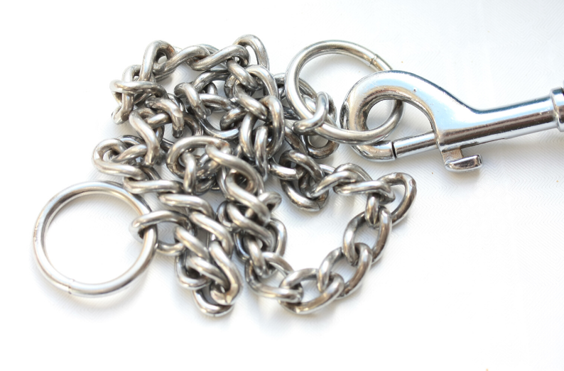 don't use chain leash for puppies